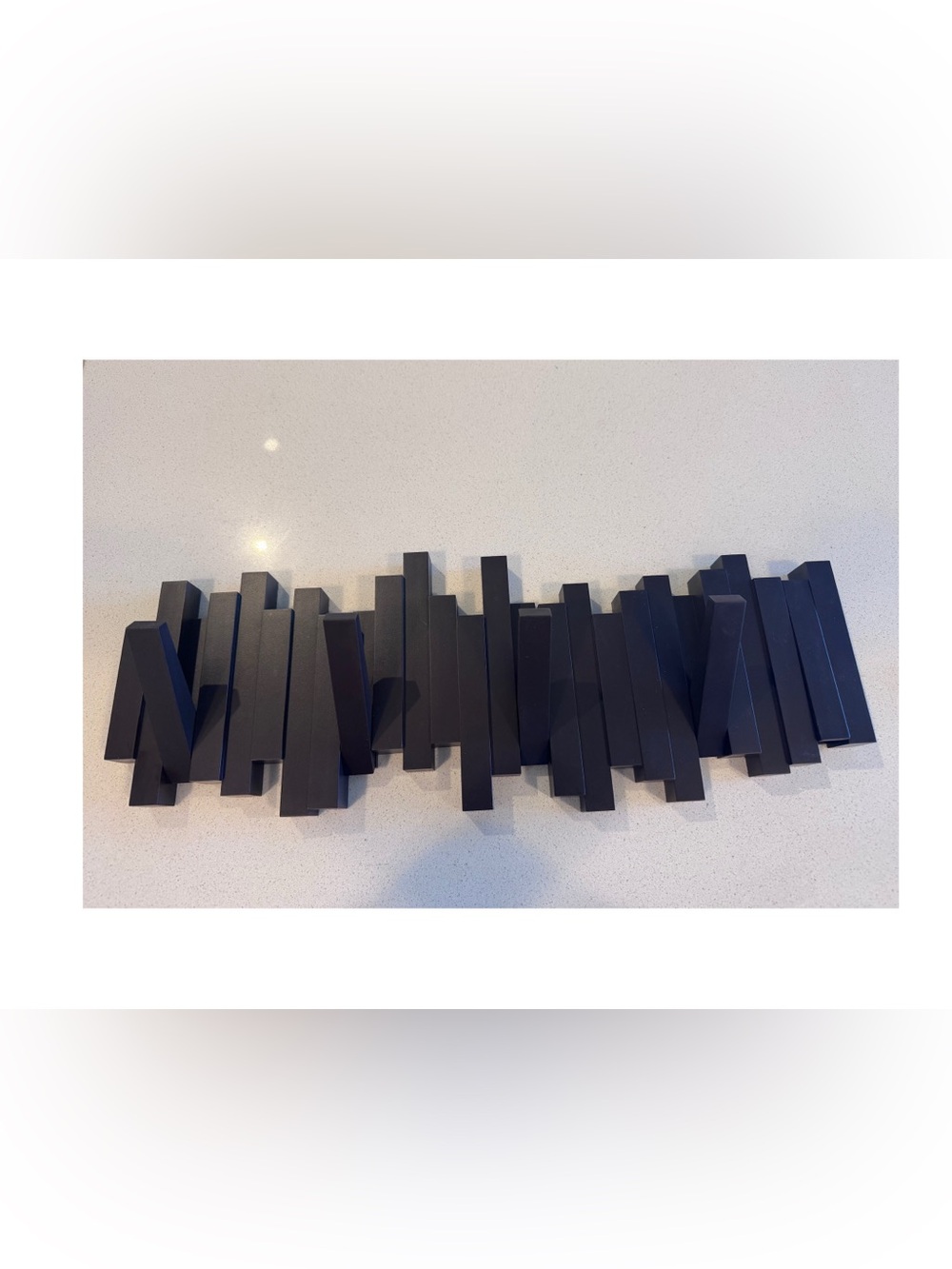 Umbra Sticks Multi Wall Mounted Coat Rack Modern Skyline 5 Flip Down Hooks